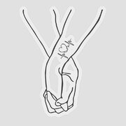 Romantic lovers hands one line holding hands black white hand poster  printable minimalist couple art by Mounir Khalfouf