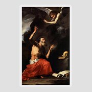 Stunning Oil painting Ribera St Jerome and the Angel skull canvas hand painted 