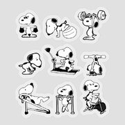 Snoopy Workout Positions Cross Fit GYM Sticker by Hafshah Halimah - Pixels