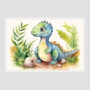Watercolor illustration with cute dinosaur Poster by N Akkash