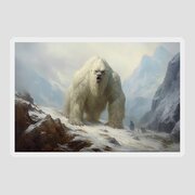 Yeti in the Mountains - Blue Mini Art Print by Lathe and Quill