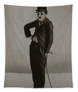 Charlie Chaplin Painting Tapestry Charlie Chaplin Painting Tapestry
