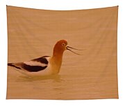 Small Avocets Bird Tea Towel, Avocet Dish Cloth, Blue Grey Bird