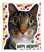 Happy Birthday Cat- Art by Linda Woods Digital Art by Linda Woods ...