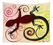 
Christmas Gecko With Gold Poop Tapestry