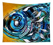 
Ochre Fish Four Tapestry