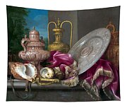 Still Life with Silver Gold Plate Shells Sword by Meiffren Conte Tile Mural Kitchen Shower Bath Wall Backsplash Marble Ceramic