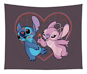 Disney Lilo and Stitch Angel Heart Kisses2 Fleece Blanket by