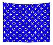 LV Blue Art Beach Towel by DG Design - Pixels