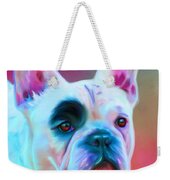 Vibrant French Bull Dog Portrait Weekender Tote Bag by Michelle Wrighton