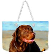 Bosco At The Beach Weekender Tote Bag by Michelle Wrighton