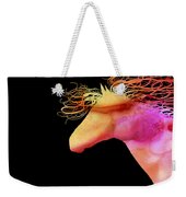  Colorful Abstract Wild Horse Orange Yellow And Pink Silhouette Weekender Tote Bag by Michelle Wrighton