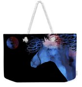 Abstract Wild Horse And Full Moon Weekender Tote Bag by Michelle Wrighton