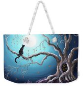 Black Cat in a Haunted Tree Metal Print by Laura Iverson