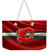 Calgary Flames - 3D Badge over Flag Weekender Tote Bag Calgary Flames - 3D Badge over Flag Weekender Tote Bag