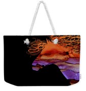 Colorful Abstract Wild Horse Silhouette In Purple And Orange Weekender Tote Bag by Michelle Wrighton