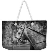 Grey Show Horse In Black And White Weekender Tote Bag by Michelle Wrighton
