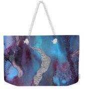 Singularity Purple And Blue Abstract Art Weekender Tote Bag by Michelle Wrighton