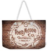 Vintage Ford Logo Painted on Old Brick Wall in Detroit Michigan Tote Bag (16 x 16) by Design Turnpike
