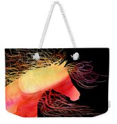 Wild Horse Abstract In Orange And Yellow Weekender Tote Bag by Michelle Wrighton