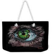 I'm watching you. Big green eye. Oil pastel on black background Fleece  Blanket by Elena Sysoeva - Pixels