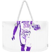 Lebron James Los Angeles Lakers Abstract Art 15 Tote Bag by Joe