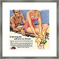 1950s Uk Sun Creams Lotions Tan Framed Print