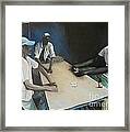 Playing  Dominoes Framed Print