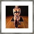 0098 Beautiful Nude Woman In Bondage Tape Framed Print