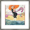 A Vogue Cover Of A Woman On A Beach Framed Print