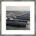 Aircraft Carriers In Port At Naval #1 Framed Print