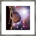 Alien Planet And Star Cluster #1 Framed Print