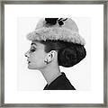Audrey Hepburn Wearing A Givenchy Hat Framed Print