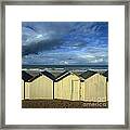 Beach Huts Under A Stormy Sky In Normandy. France. Europe #1 Framed Print