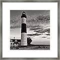 Big Sable Point Lighthouse In Black And White #1 Framed Print