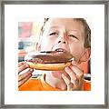 Boy With Donut #1 Framed Print