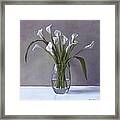 Calla Lilies In A Vase #1 Framed Print