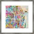 Chicago City Street Map Framed Print