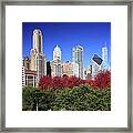 Chicago Skyline And Millennium Park #1 Framed Print
