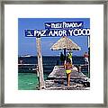 Children Play On Jetty Pas Amor Y Cocos #1 Framed Print