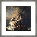 Christ In The Storm On The Sea Of Galilee Framed Print