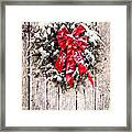 Christmas Wreath On Barn Door #1 Framed Print