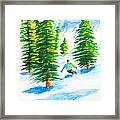 David Skiing The Trees Framed Print