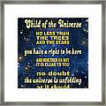 Desiderata - Child Of The Universe - Space #1 Framed Print