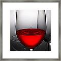 Drops Of Wine In Wine Glasses #1 Framed Print