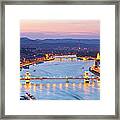 Elevated View Over Budapest & The River #1 Framed Print