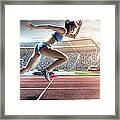 Female Athlete Sprinting #1 Framed Print