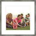 Fitness Class Stretching #1 Framed Print