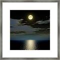 Full Moon Over The Sea #1 Framed Print