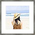 Gazing Out At The Ocean Framed Print